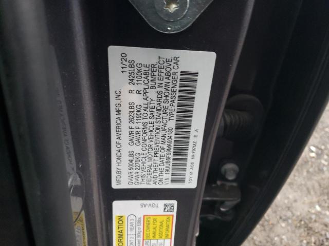 19UUB6F59MA004180 - 2021 ACURA TLX TECH A GRAY photo 12