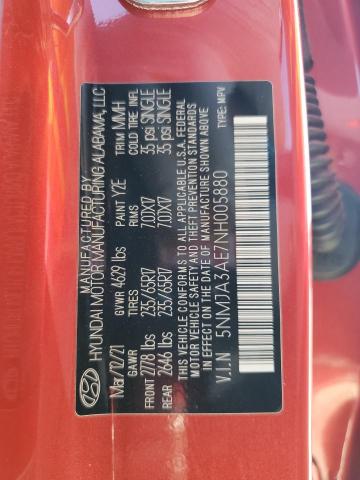 5NMJA3AE7NH005880 - 2022 HYUNDAI TUCSON SE RED photo 12