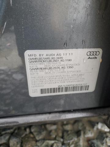 WA1LFAFP0CA058737 - 2012 AUDI Q5 PREMIUM PLUS GRAY photo 13