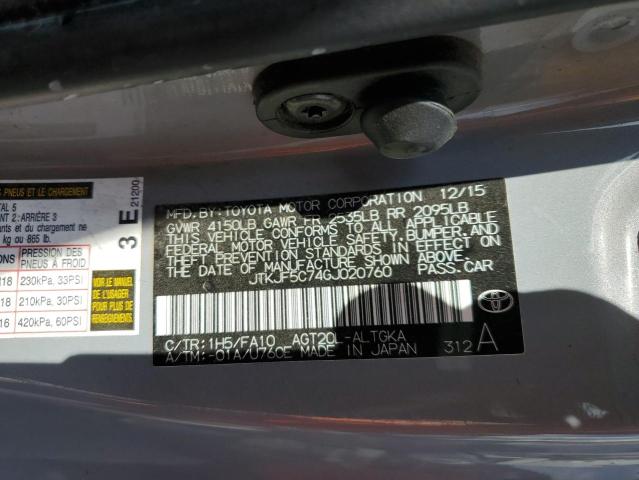 JTKJF5C74GJ020760 - 2016 TOYOTA SCION TC 蓝色 照片 12