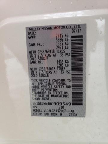 5N1DR2MN4HC909549 - 2017 NISSAN PATHFINDER S WHITE photo 14