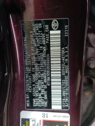 4T1BK1EB5DU066024 - 2013 TOYOTA AVALON BASE 紫色 照片 12