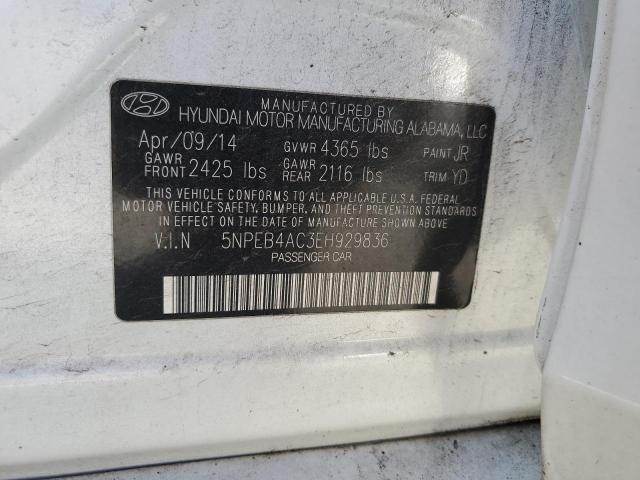 5NPEB4AC3EH929836 - 2014 HYUNDAI SONATA GLS WHITE photo 13