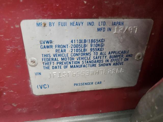 JF1SF6553WH762866 - 1998 SUBARU FORESTER S RED photo 13