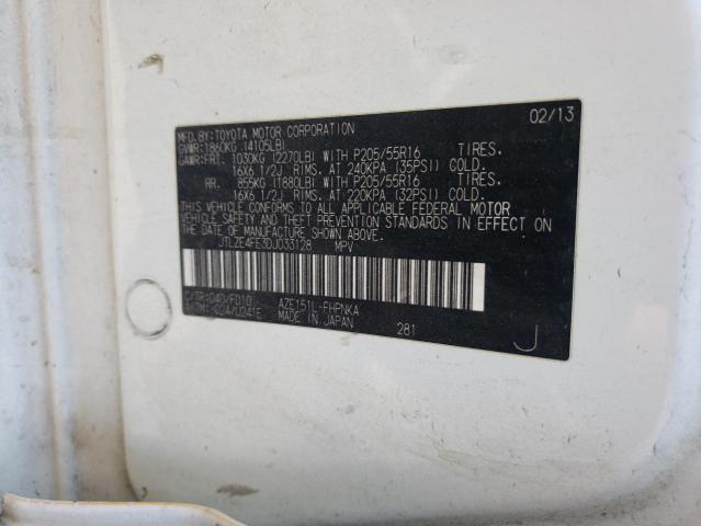 JTLZE4FE3DJ033128 - 2013 TOYOTA SCION XB 白色 照片 12