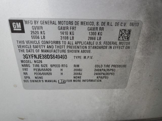 3GYFNJE38DS649493 - 2013 CADILLAC SRX PREMIUM COLLECTION SILVER photo 13