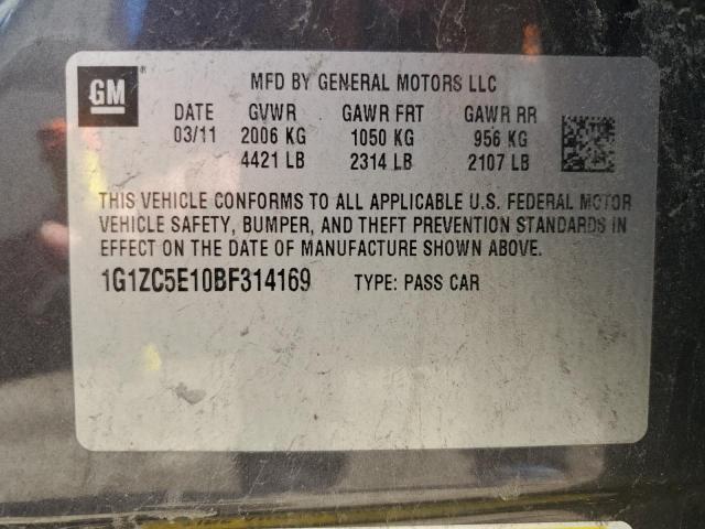 1G1ZC5E10BF314169 - 2011 CHEVROLET MALIBU 1LT GRAY photo 13