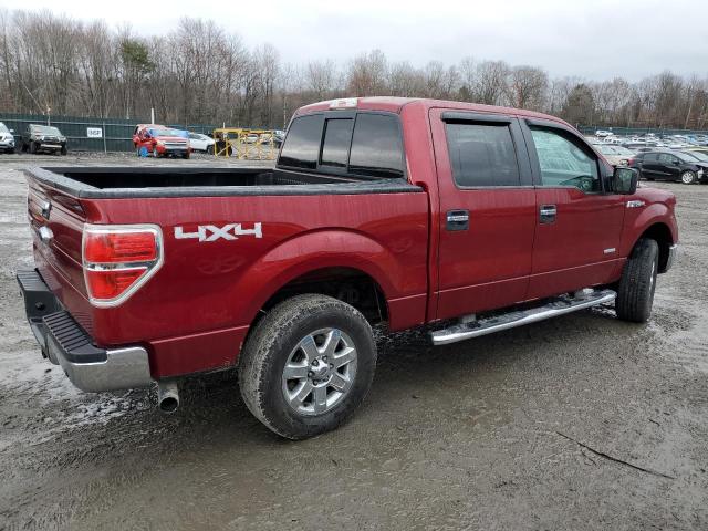 1FTFW1ET1DFC38279 - 2013 FORD F150 SUPERCREW RED photo 3