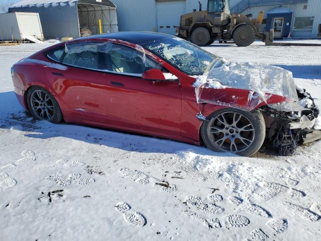 5YJSA1E6XMF452859 - 2021 TESLA MODEL S RED photo 4