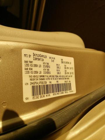 2A4GP54LX7R361550 - 2007 CHRYSLER TOWN & COU TOURING ოქროსფერი ფოტო 13