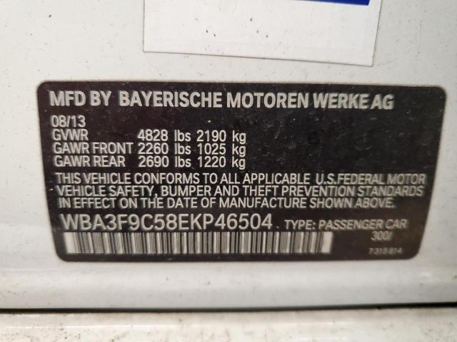 WBA3F9C58EKP46504 - 2014 BMW ACTIVEHYBR WHITE photo 12