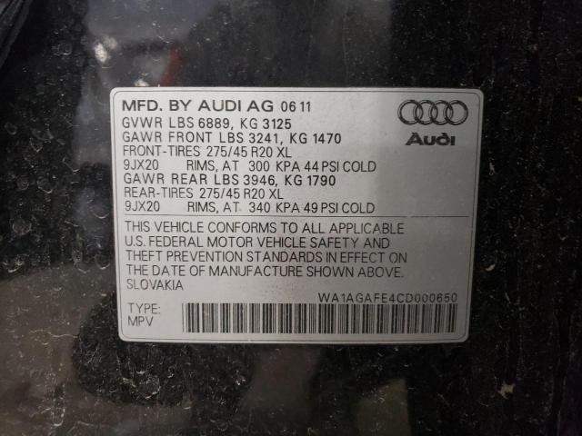WA1AGAFE4CD000650 - 2012 AUDI Q7 PRESTIGE BLACK photo 13