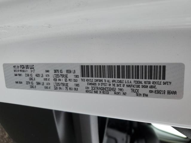 3C6TRVNG8HE532452 - 2017 RAM PROMASTER 1500 STANDARD WHITE photo 14