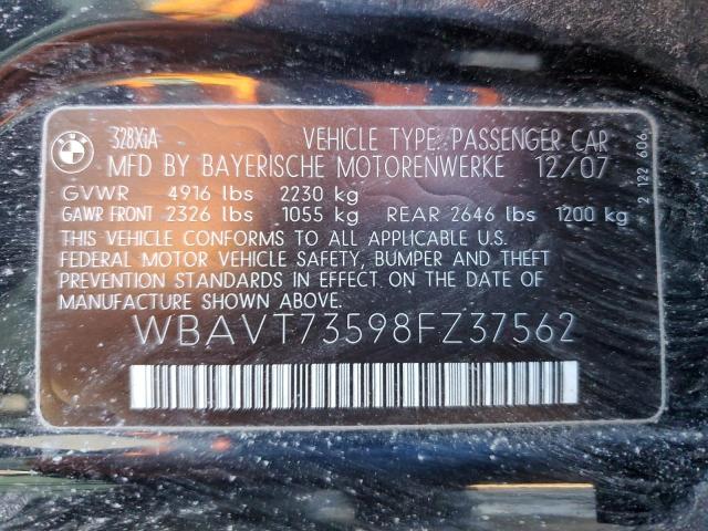 WBAVT73598FZ37562 - 2008 BMW 328 XIT BLACK photo 12