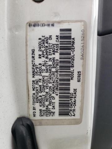 4T1BG22K2VU807923 - 1997 TOYOTA CAMRY CE WHITE photo 13