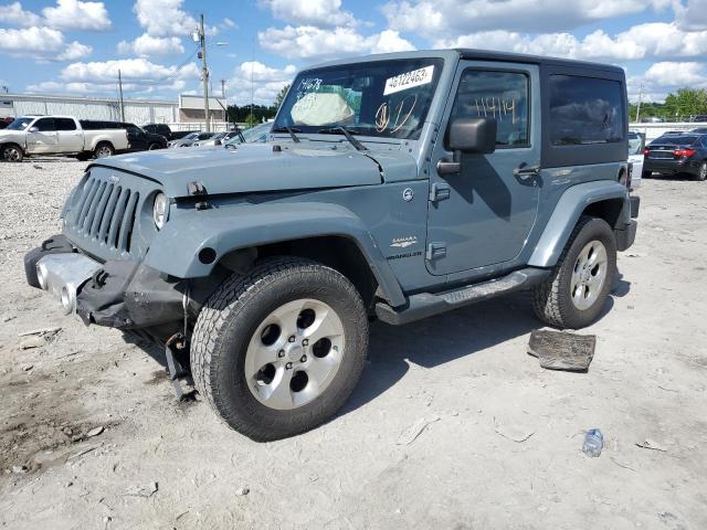 1C4GJWBG6EL112039 - 2014 JEEP WRANGLER SAHARA BLUE photo 1