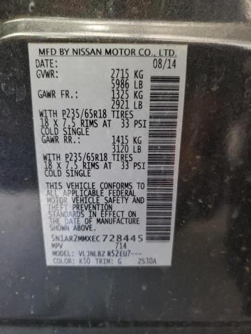 5N1AR2MMXEC728445 - 2014 NISSAN PATHFINDER S CHARCOAL photo 13