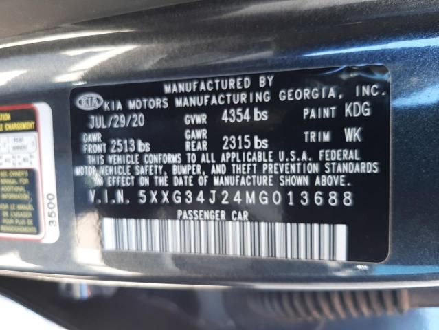 5XXG34J24MG013688 - 2021 KIA K5 EX GRAY photo 12