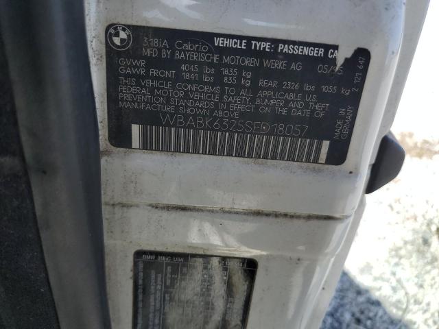 WBABK6325SED18057 - 1995 BMW 318 IC AUTOMATIC WHITE photo 12