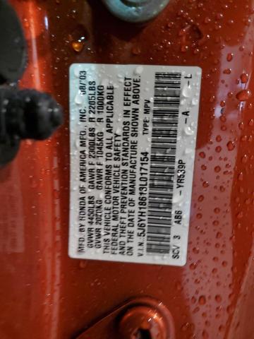 5J6YH18613L017154 - 2003 HONDA ELEMENT EX ORANGE photo 12