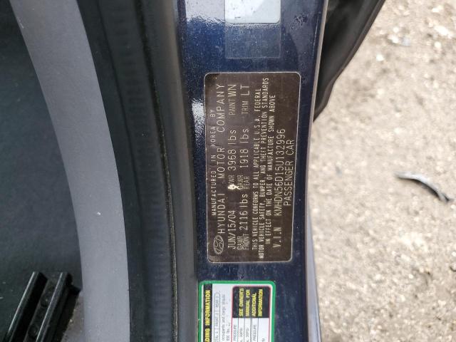 KMHDN56D15U132996 - 2005 HYUNDAI ELANTRA GLS BLUE photo 12