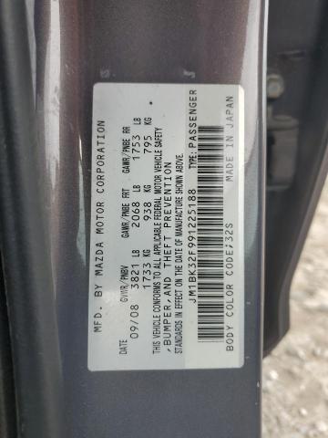 JM1BK32F991225188 - 2009 MAZDA 3 I GRAY photo 12