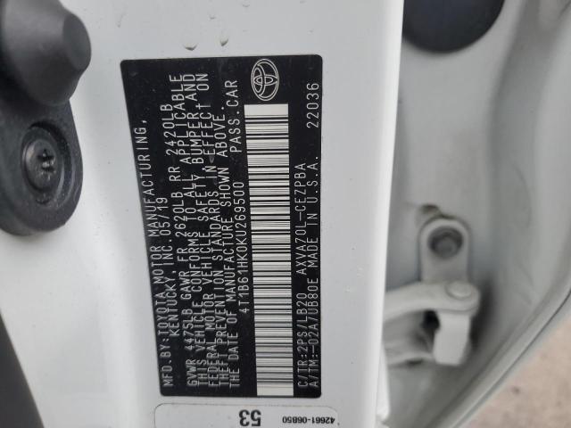 4T1B61HK0KU269500 - 2019 TOYOTA CAMRY XSE Белый фото 12