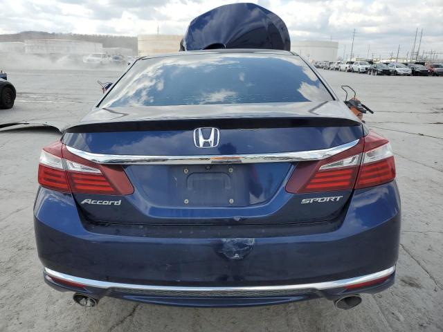 1HGCR2F58GA082177 - 2016 HONDA ACCORD SPORT BLUE photo 6