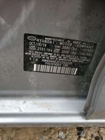 KMHDH4AE2FU353106 - 2015 HYUNDAI ELANTRA SE GRAY photo 12