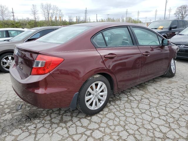 19XFB2F85CE085832 - 2012 HONDA CIVIC EX BURGUNDY photo 3