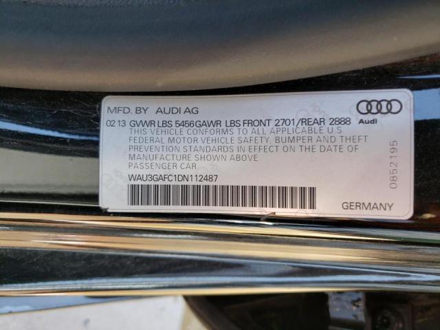 WAU3GAFC1DN112487 - 2013 AUDI A7 PRESTIGE BLACK photo 10