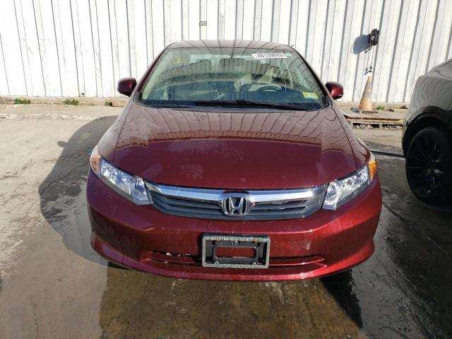 2HGFB2F53CH568053 - 2012 HONDA CIVIC LX BURGUNDY photo 5