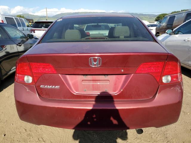 1HGFA16548L055353 - 2008 HONDA CIVIC LX RED photo 6