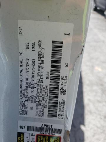 5TFUY5F1XJX713990 - 2018 TOYOTA TUNDRA DOUBLE CAB SR/SR5 WHITE photo 12