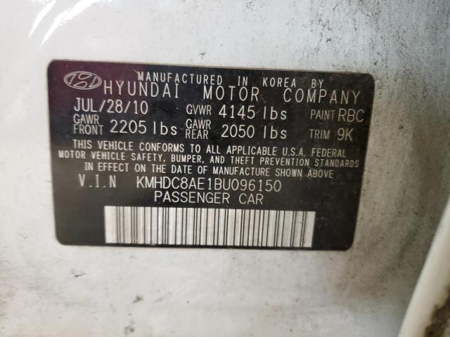 KMHDC8AE1BU096150 - 2011 HYUNDAI ELANTRA TO GLS WHITE photo 12