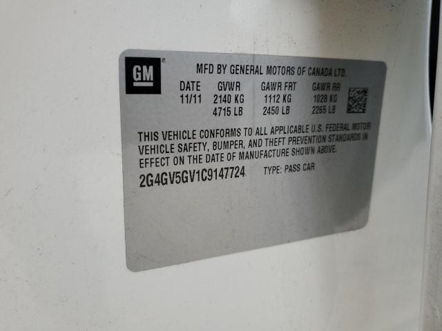 2G4GV5GV1C9147724 - 2012 BUICK REGAL GS BEIGE photo 13