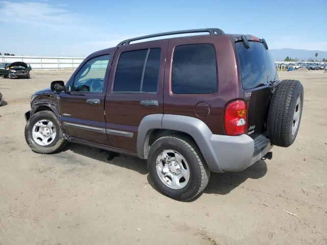 1J4GL48K34W260974 - 2004 JEEP LIBERTY SPORT MAROON photo 2