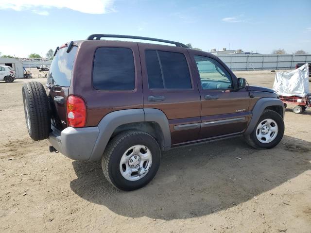 1J4GL48K34W260974 - 2004 JEEP LIBERTY SPORT MAROON photo 3