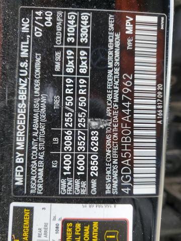 4JGDA5HB0FA447962 - 2015 MERCEDES-BENZ ML 350 4MATIC BLACK photo 13