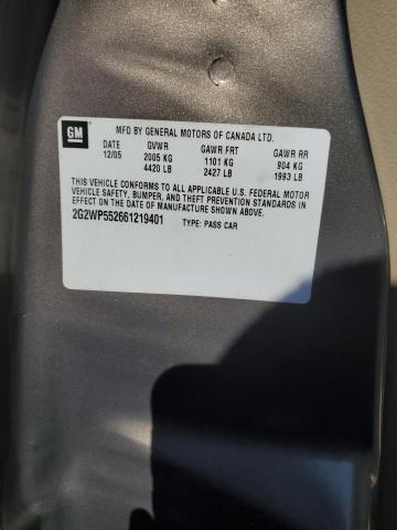 2G2WP552661219401 - 2006 PONTIAC GRAND PRIX 金色 照片 12