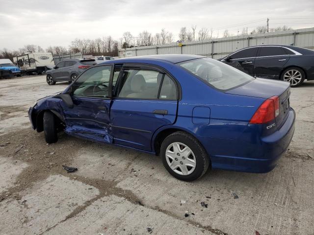 1HGES16365L018825 - 2005 HONDA CIVIC DX VP Կապույտ լուսանկար 2