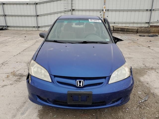 1HGES16365L018825 - 2005 HONDA CIVIC DX VP Կապույտ լուսանկար 5