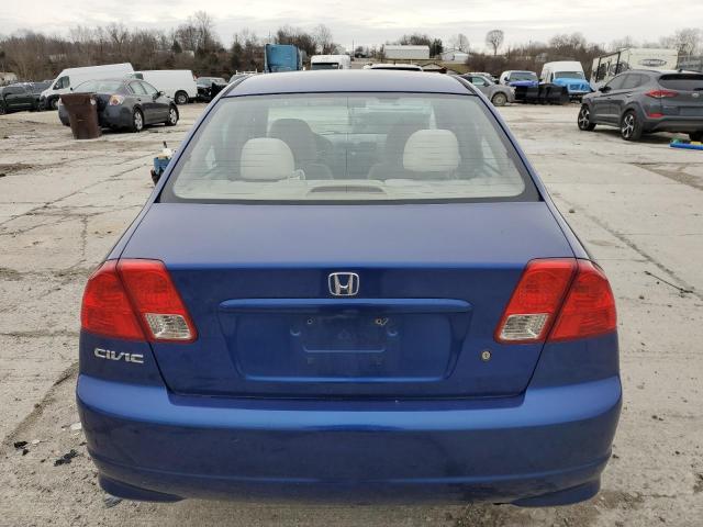 1HGES16365L018825 - 2005 HONDA CIVIC DX VP Կապույտ լուսանկար 6