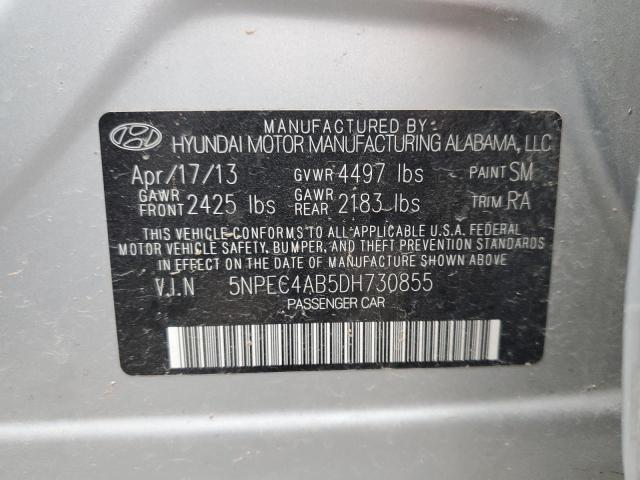 5NPEC4AB5DH730855 - 2013 HYUNDAI SONATA SE SILVER photo 12