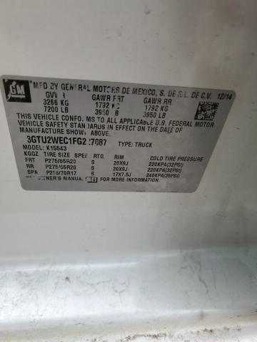 3GTU2WEC1FG227087 - 2015 GMC SIERRA K1500 DENALI WHITE photo 12