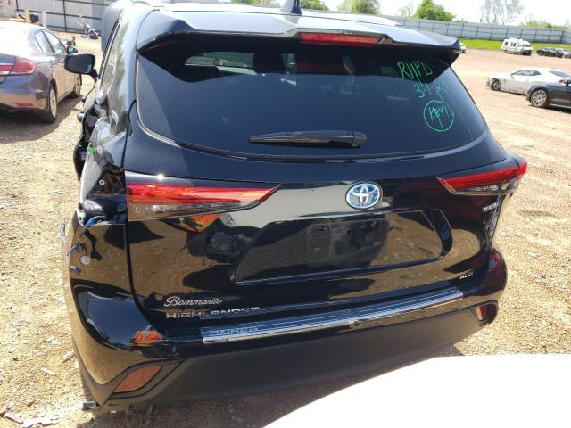 5TDHBRCH5NS555257 - 2022 TOYOTA HIGHLANDER HYBRID XLE BLACK photo 6