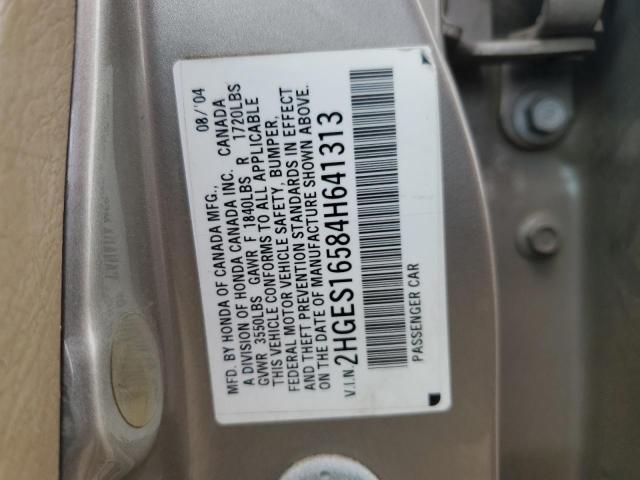 2HGES16584H641313 - 2004 HONDA CIVIC LX SILVER photo 12