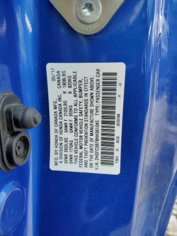 2HGFC3B78HH361045 - 2017 HONDA CIVIC EXL 蓝色 照片 12