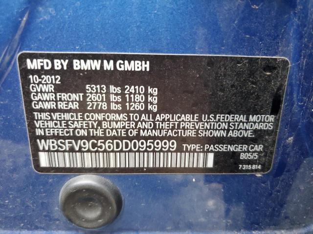 WBSFV9C56DD095999 - 2013 BMW M5 BLUE photo 12