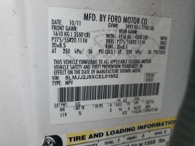 5LMJJ2J5XCEL01852 - 2012 LINCOLN NAVIGATOR 白色 照片 13